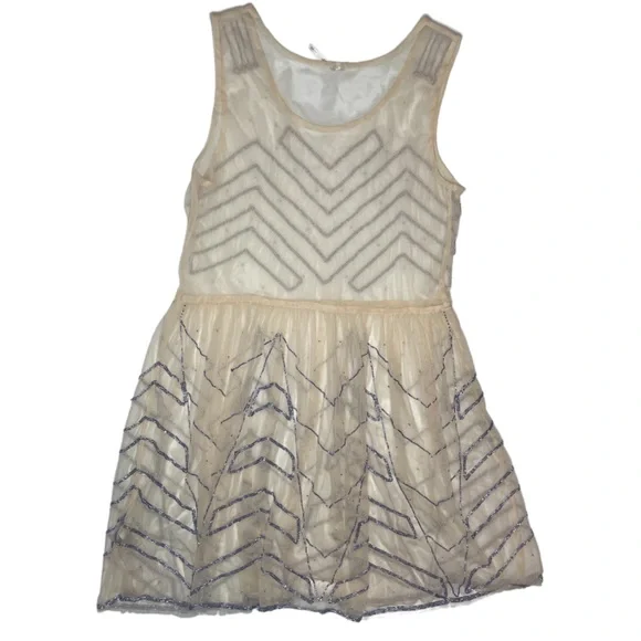 Free People Embellished Slip Mesh Beaded Dress Sz S - Picture 5 of 13